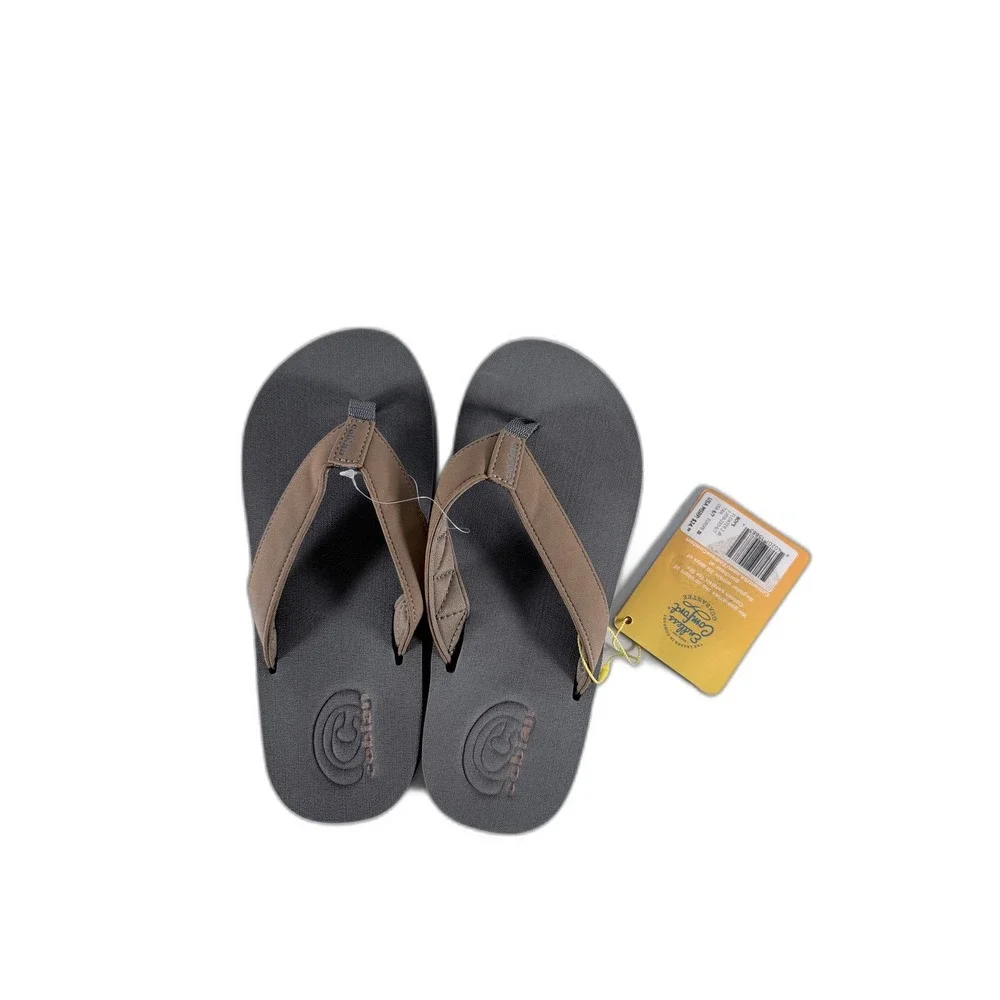Cobian‎ Boys Draino Jr Flip Flops Brown Charcoal Grey Sandals Size 6/7 NEW